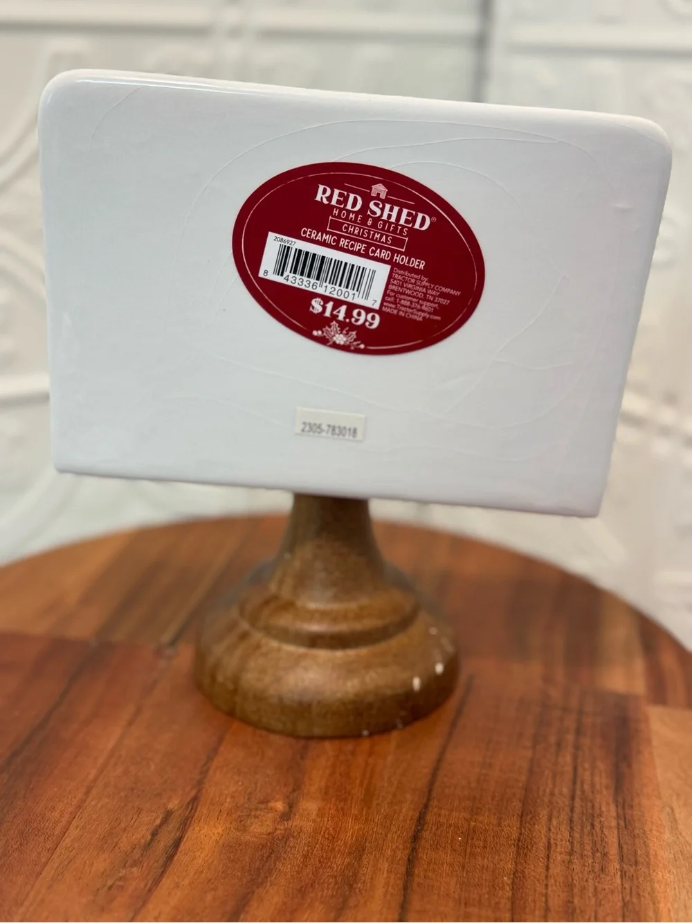 White Ceramic recipe card holder
